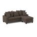 Brown Sectional - Wade Logan® Alger 2 - Piece Chaise Sectional Faux Leather/Polyester/Microfiber/Microsuede | 39 H x 82 W x 59 D in | Wayfair