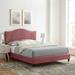 Juniper Channel Tufted Performance Velvet Platform Bed by Modway Velvet in Pink/White | 58 H x 41.5 W x 81.5 D in | Wayfair MOD-6743-DUS