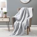 Serta Fleece to Sherpa Heated Throw Microfiber/Fleece/Microfiber/Fleece in Gray/White | 50 W in | Wayfair ST54-0123