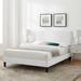 Phillipa Performance Velvet Platform Bed by Modway Wood & /Upholstered/Velvet in White | 42.5 H x 80 W x 87 D in | Wayfair MOD-6930-WHI