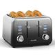FIMEI Toaster 4 Slice, Extra Wide Slot Stainless Steel Toaster, Automatic Toaster, 7 Browning Setting with Defrost/Reheat/Cancel Function, Removable Crumb Tray (Gradient)