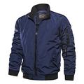 LSSM Men'S Jacket Casual Solid Color Stand-Up Collar Flight Jacket Showerproof Quarter Zip Jacket Aterproof Coat For Men With Hood Padded Jacket Perfect For Hunting Blue 5xl