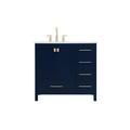 36 inch Single Bathroom Vanity in Blue - Elegant Lighting VF18836BL