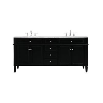 72 inch double bathroom vanity in black - Elegant ...