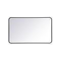 Soft corner metal rectangular mirror 24x40 inch in Black - Elegant Lighting MR802440BK