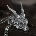 EYHIMD-Crâne de dragon maléfique vintage pour homme pendentif en acier inoxydable bijoux de motard