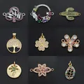 Fabulous DIY Flowers CZ Charms for Jewelry Executive Cantum Connector Pendentif Collier Arbre de