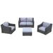 Luxury Series Garden Furniture – 4 Seater Deep Seating Sectional Patio Furniture – 5-Piece Outdoor Sectional