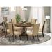 East West Furniture Modern Table Set- a Wooden Table and Brown Linen Fabric Dining Chairs, Distressed Jacobean (Pieces Option)