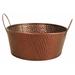 Wald Imports Round Copper Hammered Metal 10.5" Beverage Bucket Tub