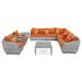 Cannes 9 Piece Sunbrella Outdoor Patio Sectional And Table
