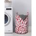 East Urban Home Ambesonne Floral Laundry Bag Fabric in Gray/Red | 12.99 H x 12.99 W in | Wayfair 1FA95E79F0A34131BAF603BF99843B57