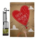 Ornament Collection Valentines 2-Sided Polyester 18 x 13 in. Flag Set in Brown/Red | 18.5 H x 13 W in | Wayfair OC-VA-GS-191099-IP-BO-D-US17-OC
