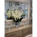 Freeport Park® Delphinium & Magnolia Floral Arrangement in Vase Polysilk, Ceramic | 31 H x 18 W x 18 D in | Wayfair