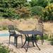 Canora Grey Bistro Set Patio Table & Chair Bistro Table Outdoor Cast Aluminum Metal in Black | 35.43 W x 35.43 D in | Wayfair