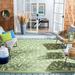 Green/White 79 x 0.25 in Area Rug - Fleur De Lis Living Galena Floral Olive Indoor/Outdoor Area Rug, Polypropylene | 79 W x 0.25 D in | Wayfair