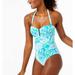 Lilly Pulitzer Swim | Lilly Pulitzer One-Piece Blue Ibiza Aqua Vista 0 | Color: Blue | Size: 0