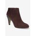 Extra Wide Width Women's Brennan Bootie by Bella Vita in Brown Suede Leather (Size 9 1/2 WW)