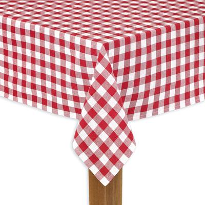 Wide Width BUFFALO CHECK TABLECLOTHS by LINTEX LINENS in Red (Size 60" W 104"L)