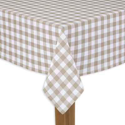 Wide Width BUFFALO CHECK TABLECLOTHS by LINTEX LINENS in Sand (Size 52" W 52" L)