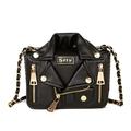 Sfly Women Satchel Chain Strap Shoulder Bag Leather Crossbody Handbags Ladies Evening Clutch Purse Unique Cute Jacket Bag, Black