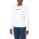 Calvin Klein Jeans Women's Shrunken INSTITUTIONAL Crew Neck Sweatshirt, Bright White/Ck Black, S