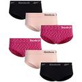 Reebok Women's Underwear - Seamless Microfiber Briefs Panties (6 Pack), Size Medium, Pink/Black