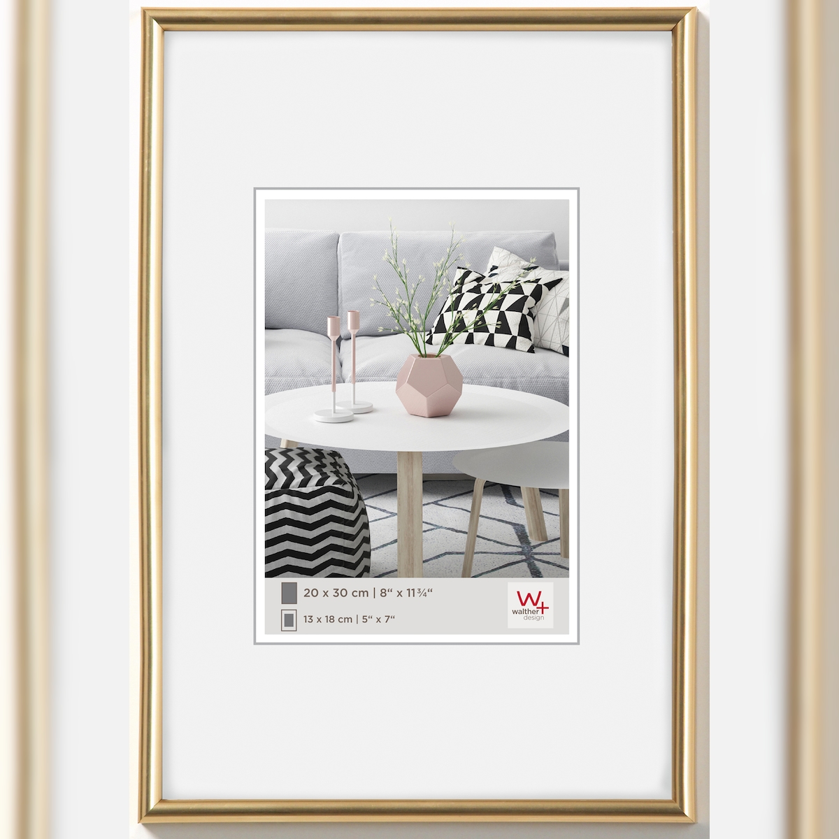 walther + design Galeria Kunststoff Bilderrahmen, gold, 42 x 59,4 cm (DIN A 2) Image