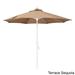 California Umbrella 9' Rd.Crank Lift, Collar Tilt, Aluminum Pole, /Fiberglass Rib Patio Umbrella, White Finish, Olefin Fabric
