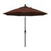 California Umbrella 9' Rd. Aluminum Patio Umbrella, Deluxe Crank Lift with Collar Tilt, Black Frame Finish, Sunbrella Fabric