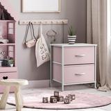 2 Drawer Bedside Nightstand End Table Bedroom Dresser, Pastel Colors