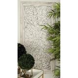 Ophelia & Co. Cream Mango Wood Handmade Intricately Carved Arabesque Floral Wall Decor in Brown/Gray/White | 51 H x 24 W x 1 D in | Wayfair 34132