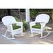 Red Barrel Studio® Raenesha Wicker Outdoor Rocking Chair in Gray/White/Brown | 36 H x 33.5 W x 28.25 D in | Wayfair THPS2860 47045347