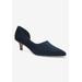 Wide Width Women's Quilla Pump by Bella Vita in Navy Suede (Size 9 1/2 W)