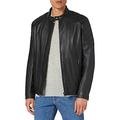 BOSS Mens Jador Slim-fit jacket in plongé leather with quilted details