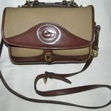 Dooney & Bourke Bags | Dooney & Bourke Saddle Briefcase Shoulder Bag Tote | Color: Brown/Cream | Size: Medium