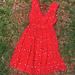 Madewell Dresses | Madewell Dress Red Magnolia Tie Back Dress Rosebud Floral Xs | Color: Red | Size: Xs