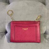 Coach Accessories | Coach Key Ring Zip Pouch | Color: Gold/Red/Tan | Size: Os