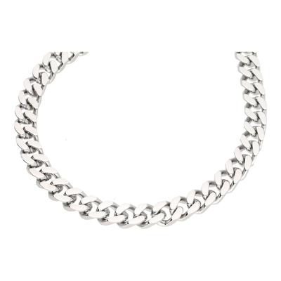 Jacques Charrel - Kette modern, Glieder in Panzerkettenoptik, Edelstahl Ketten 1 ct Silber Damen