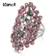 Kinel-Grande bague en forme de libellule pour femme bijou vintage biscuits rouge creux tibétain