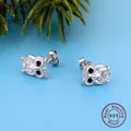 David Jewelry-Boucle d'oreille œil noir en émail pour femme 100% argent 925 théâtre