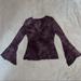 American Eagle Outfitters Tops | American Eagle Soft & Sexy Bell Sleeve Top | Color: Purple/Red | Size: M