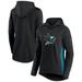 Women's Fanatics Branded Black/Teal San Jose Sharks Authentic Pro Locker Room Pullover Hoodie