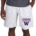 Men's Concepts Sport White/Charcoal Washington Huskies Alley Fleece Shorts