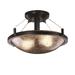 Justice Design Group Fusion 16 Inch 2 Light Semi Flush Mount - FSN-9680-35-OPAL-NCKL