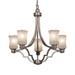 Justice Design Group Veneto Luce 28 Inch 5 Light Chandelier - GLA-8500-16-AMBR-MBLK