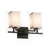 Justice Design Group Textile 16 Inch 2 Light Bath Vanity Light - FAB-8702-15-WHTE-NCKL