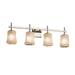 Justice Design Group Veneto Luce 31 Inch 4 Light Bath Vanity Light - GLA-8414-16-CLRT-MBLK-LED4-2800