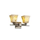 Justice Design Group Alabaster Rocks! 16 Inch 2 Light Bath Vanity Light - ALR-8702-20-MBLK