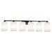 Justice Design Group Fusion 49 Inch 6 Light Bath Vanity Light - FSN-8436-10-OPAL-MBLK-LED6-4200